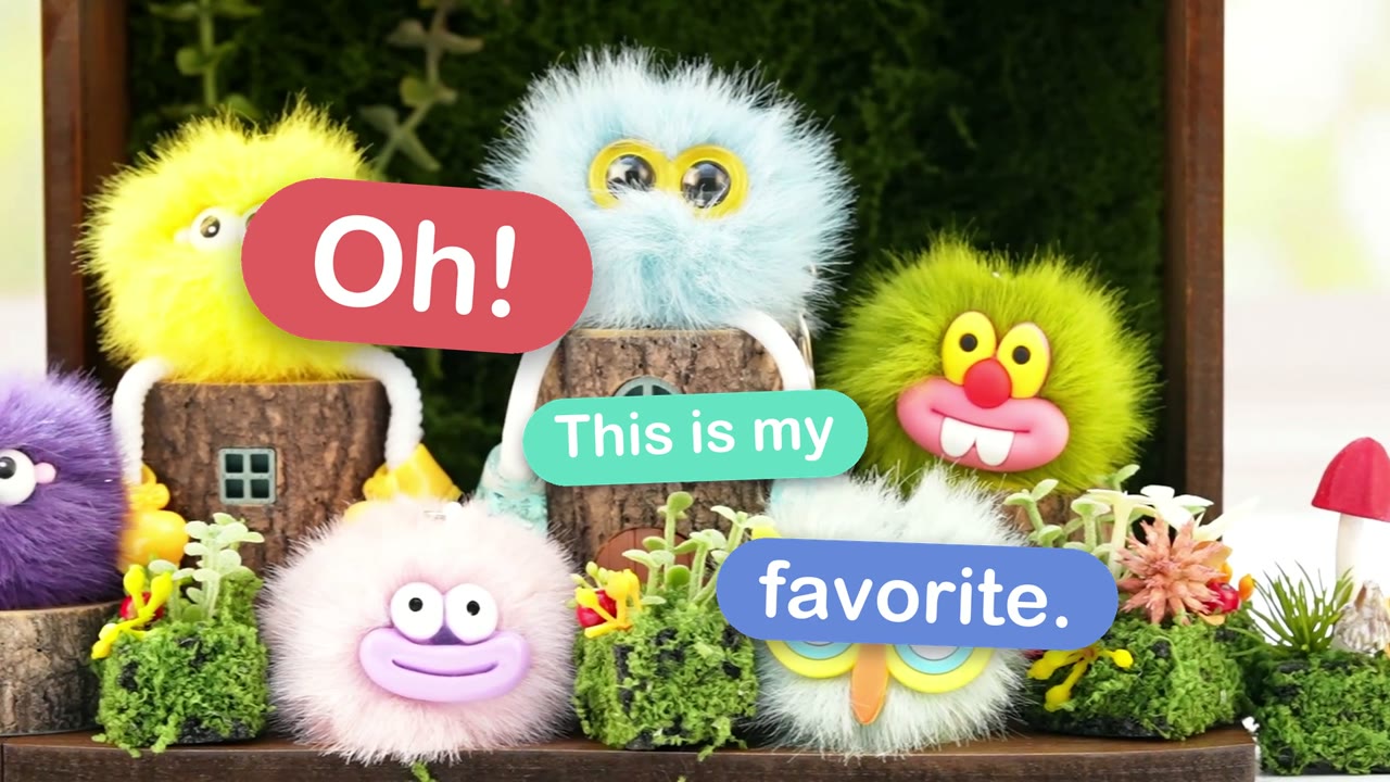 OMyFav brand video: plush keychain characters with the words Oh! This is my favorite
